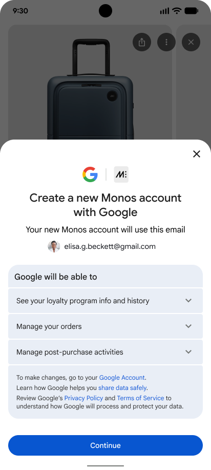 Example user interface for identity linking